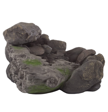 Outdoor Water Fountain With Stone Waterfall, Natural Looking Rock and Soothing Sound for Decor on Patio, Lawn and Garden By Pure Garden