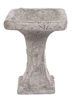 Solid Rock Stoneworks Square Ivy Birdbath