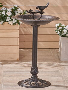 Christopher Knight Home 305361 Anessa Outdoor Aluminum and Iron Bird Bath, Shiny Copper