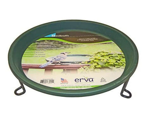 Erva BA5SL Bird Bath - Ground Level - Black Wire Ring with Forest Green Dish