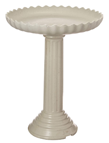 Farm Innovators Model HBC-120C All Seasons Decorative Gray Stone Scalloped Heated Birdbath With Pedestal, 120-Watt