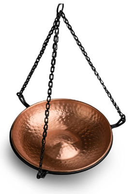 Monarch Abode 17065 Hanging Hammered Copper Bird Bath