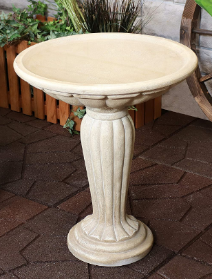 Sunnydaze Grecian Column Outdoor Garden Bird Bath - Glass Fiber Reinforced Concrete Construction - White - 20-Inch Tall - Decorative Bird Bath for Patio, Garden, Yard, or Deck Sunnydaze Grecian Column Outdoor Garden Bird Bath - Glass Fiber Reinforced Concrete Construction - White - 20-Inch Tall - Decorative Bird Bath for Patio, Garden, Yard, or Deck