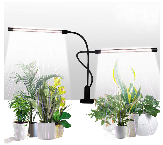 GHodec Grow Light,Sunlight White 50W 84 LED Dual Head Clip Plant Lights for Indoor Plants