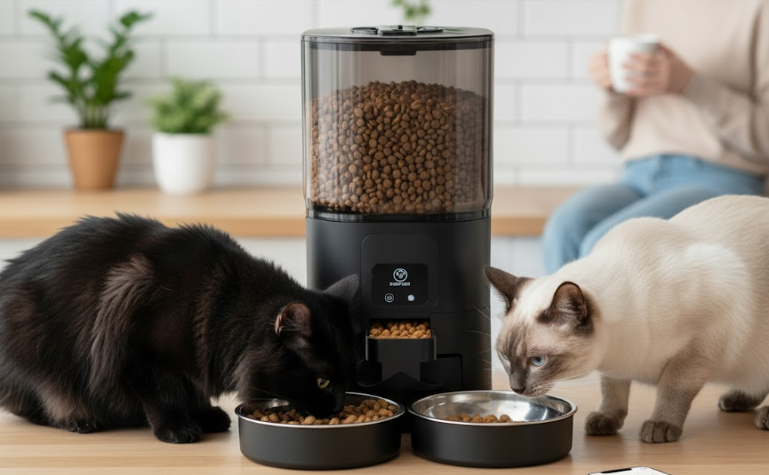 PAPIFEED 7L Automatic Cat Feeder for Two Cats